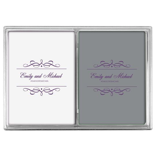 Royal Flourish Framed Names and Text Double Deck Playing Cards